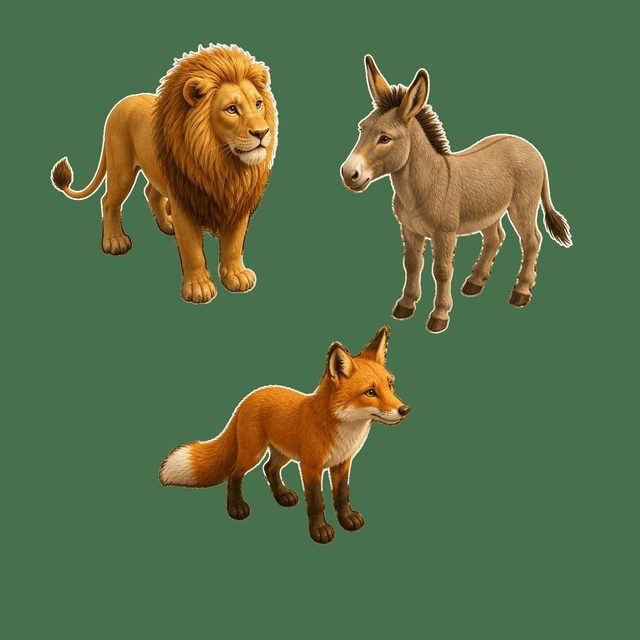 Aslan, Eşek ve Tilki
