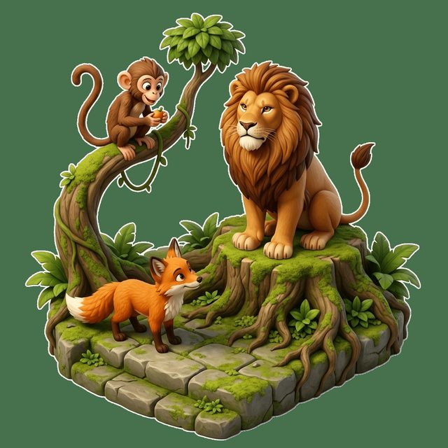 Aslan, Tilki ve Maymun