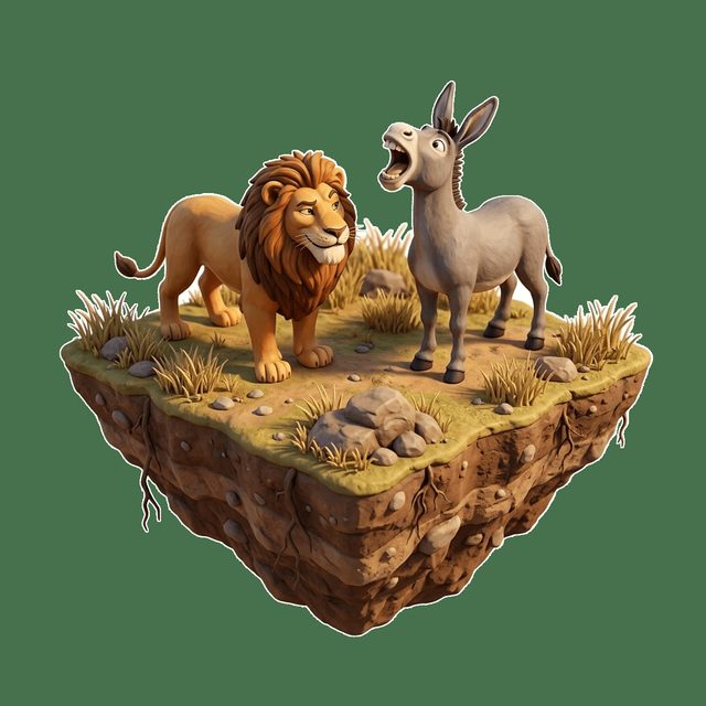 Aslan ve Eşek Avda