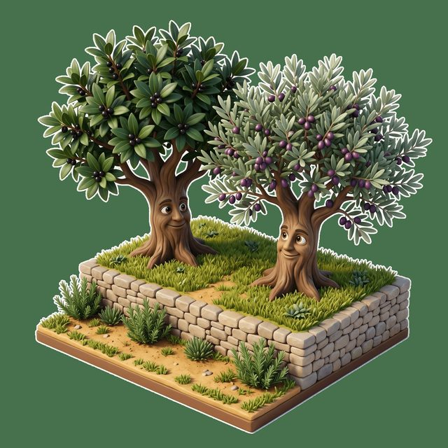 Defne Ağacı ve Zeytin Ağacı