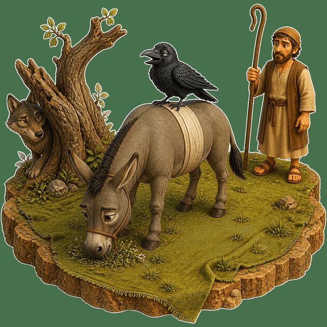 Eşek, Karga ve Kurt