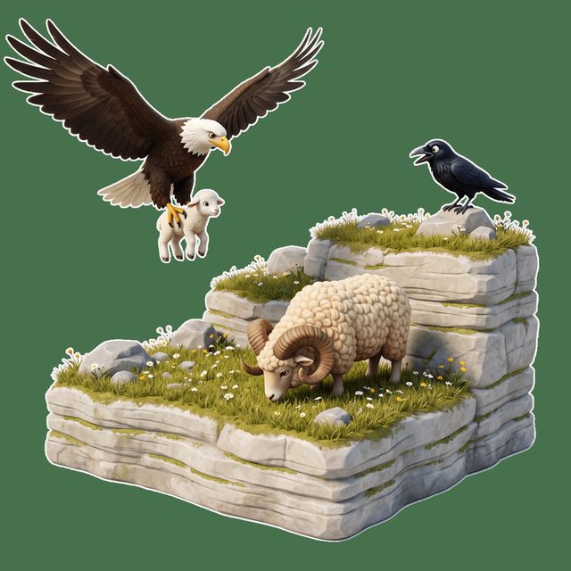 The Eagle, the Crow, and the Shepherd