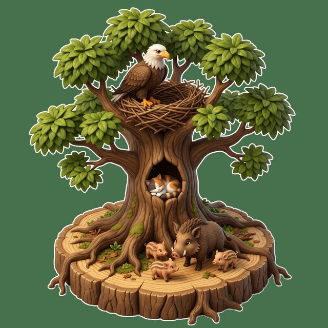 Kartal, Kedi ve Yaban Domuzu