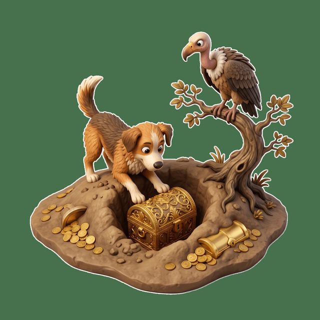 Köpek, Hazine ve Akbaba