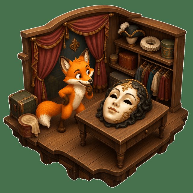 La volpe e la maschera teatrale