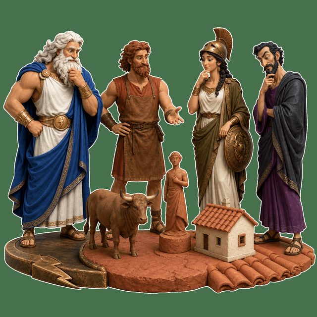 Zeus, Prometheus, Athena ve Momus